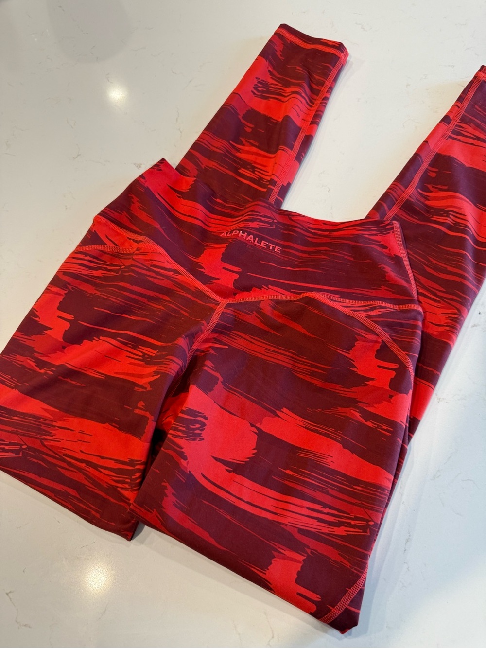 Alphalete Red Printed Leggings Size Medium